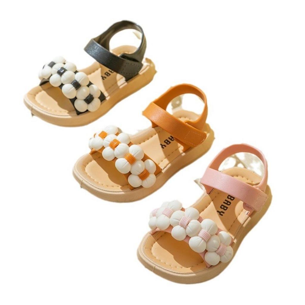 Летние сандалии для девочек с цветами и рисунками — симпатичные повседневные туфли с открытым носком и удобной пряжкой из войлока Devil, гибкая молодежная обувь, обувь для девочек