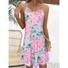 Floral Print Spaghetti Strap Dress, Elegant V Neck Sleeveless Cami Dress For Spring & Summer, Women's Clothing