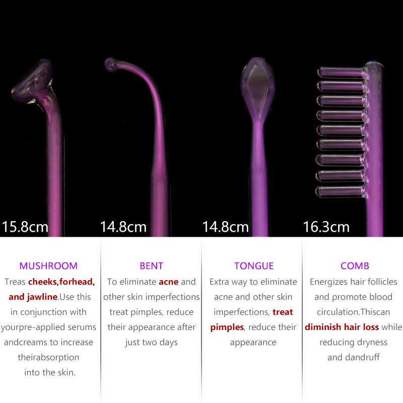 Высокочастотный аппарат для лица, аргон, фиолетовый свет, средство для удаления прыщей, воспаления, массажер для ухода за кожей лица, Красота, спа-палочка