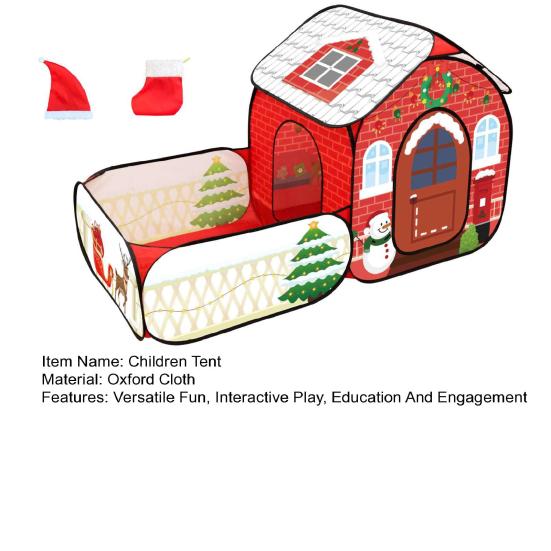 Детская игровая палатка с туннелем для гусениц, рождественская тема, детский игровой домик, ткань Оксфорд