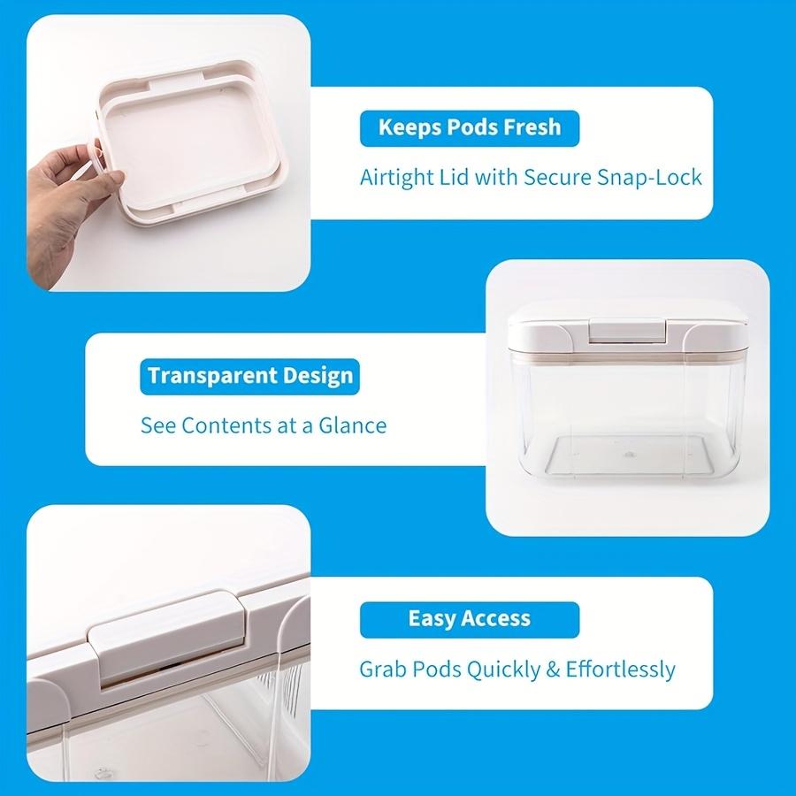 Держатель для капсул для стирки, совместимый с Tide - Контейнер для хранения капсул, 2,9 л Контейнеры для порошка с откидной крышкой и органайзером для мерной ложки