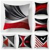 Modern Red Black Color Abstract Geometric Cushion Cover Home Decor Pillow Cover Sofa Throw Pillow Cover 45x45 40x40 50x50 60x60