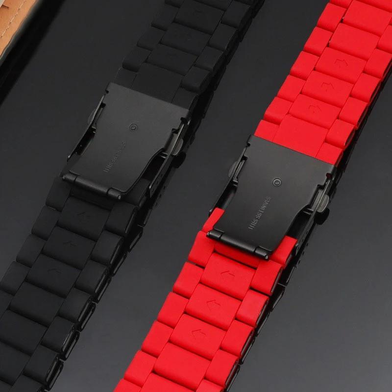 Силиконовый ремешок из нержавеющей стали для часов Diesel Watch Strap DZ7396 DZ7370 DZ4289 DZ7070 DZ7395 Мужской резиновый водонепроницаемый браслет 28 мм