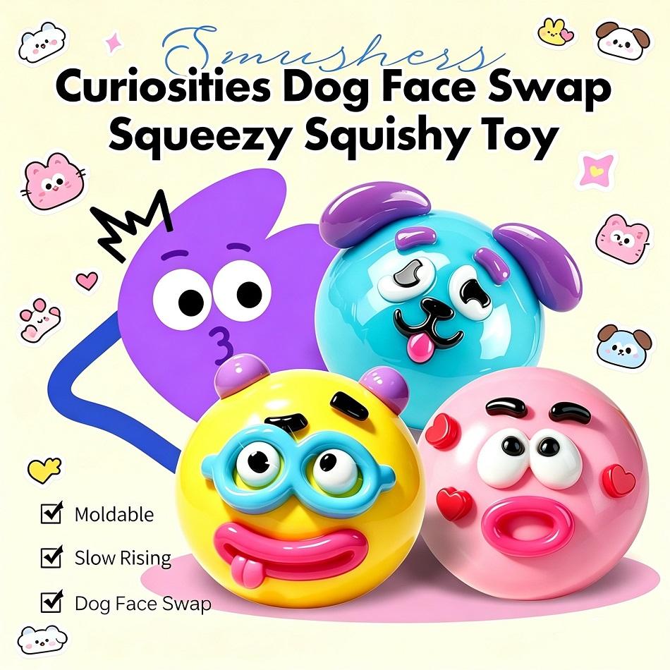 Smushers Curiosities Маска-свистушка "Мордочка собаки" Мягкая игрушка Игрушки-сквиши Снятие стресса Расслабляющая Сенсорная Декомпрессия Игрушки для самостоятельной сборки Подарок