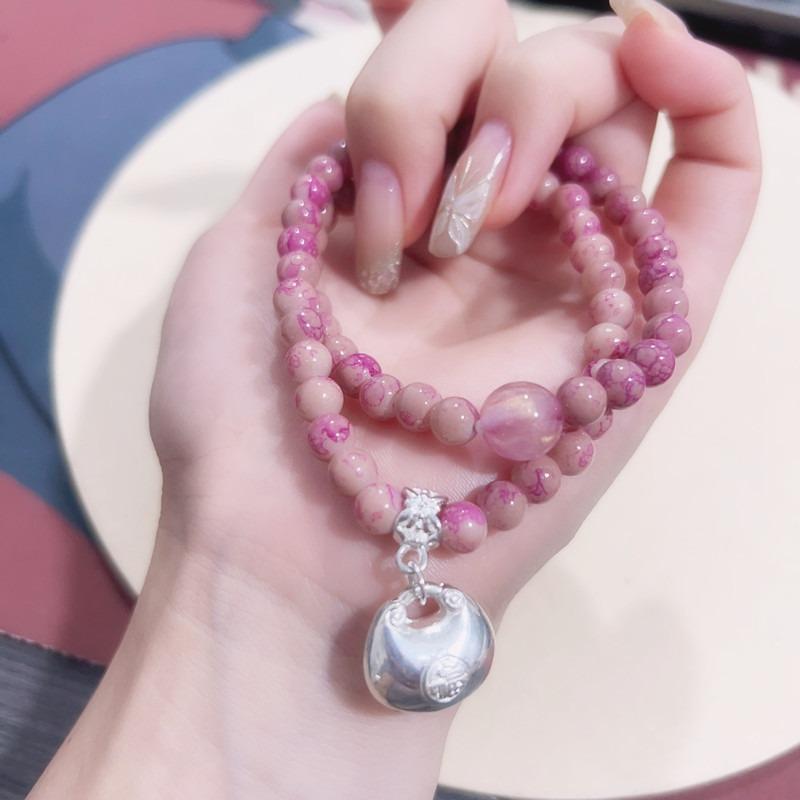 Beaded bracelet new bracelet girlfriend jewelry light luxury niche design sense chubby fu rose bead bracelet