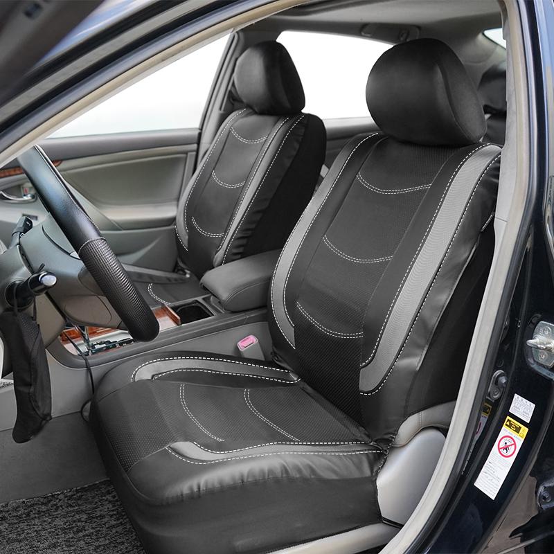 AUTO PLUS Universal Car Seat Cover Set Pu Leather Vehicle Cushion Full Surrounded Protector Fit Most Car Suv Truck Accessories