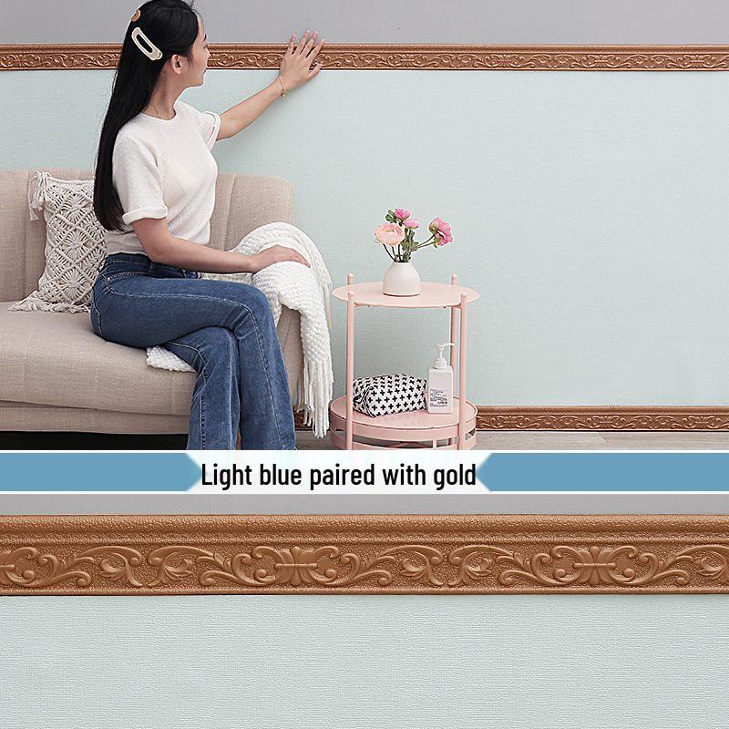 Self-Adhesive 3D Waterproof Cement Wall Sticker: Anti-Collision, Moisture-Proof, Skirting Board Decor for Rough Walls.