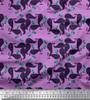 Purple Japan Crepe Satin Fabric Whale Ocean Decor Fabric Printed Metre 42 Inch