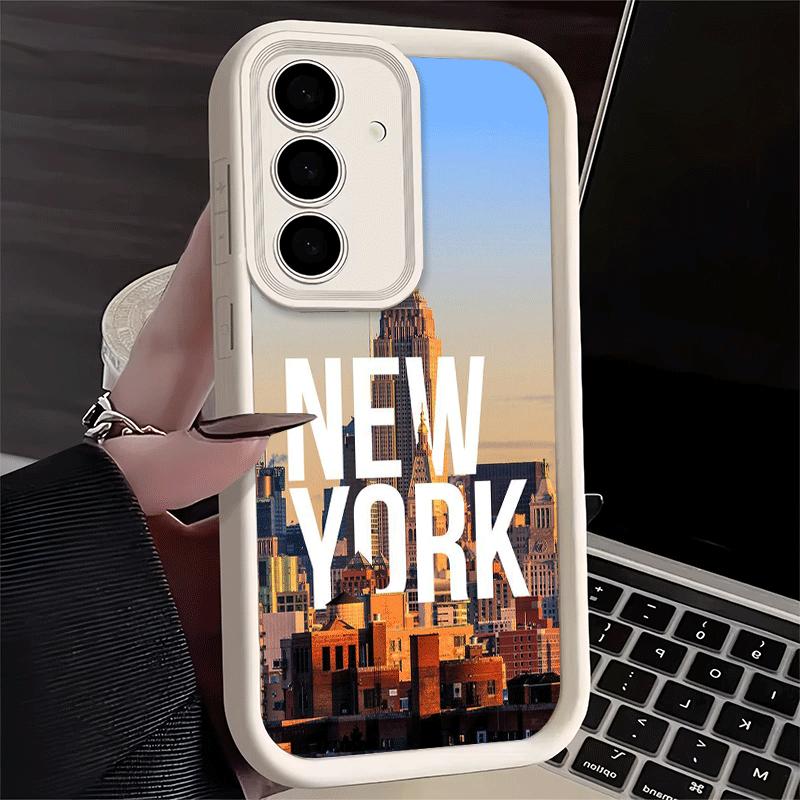 Чехол для телефона для Samsung Galaxy S26 S25 Ultra S24 FE NYC Нью-Йорк Город Ракушка S23 Plus S22 + S21 S20 5G Мягкий Силикон Funda