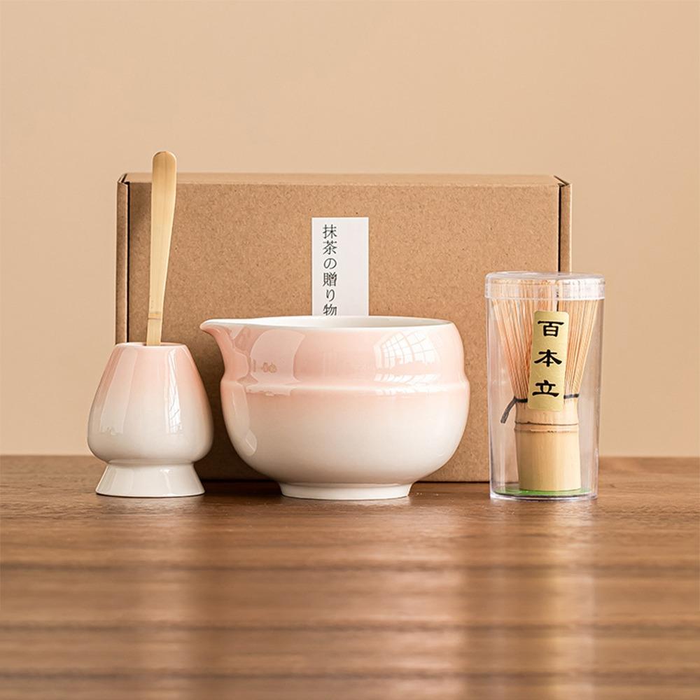 4PCS Food Grade Japanese Matcha Tea Set Reusable Japanese Chasen Traditional Matcha Whisk  Stirring