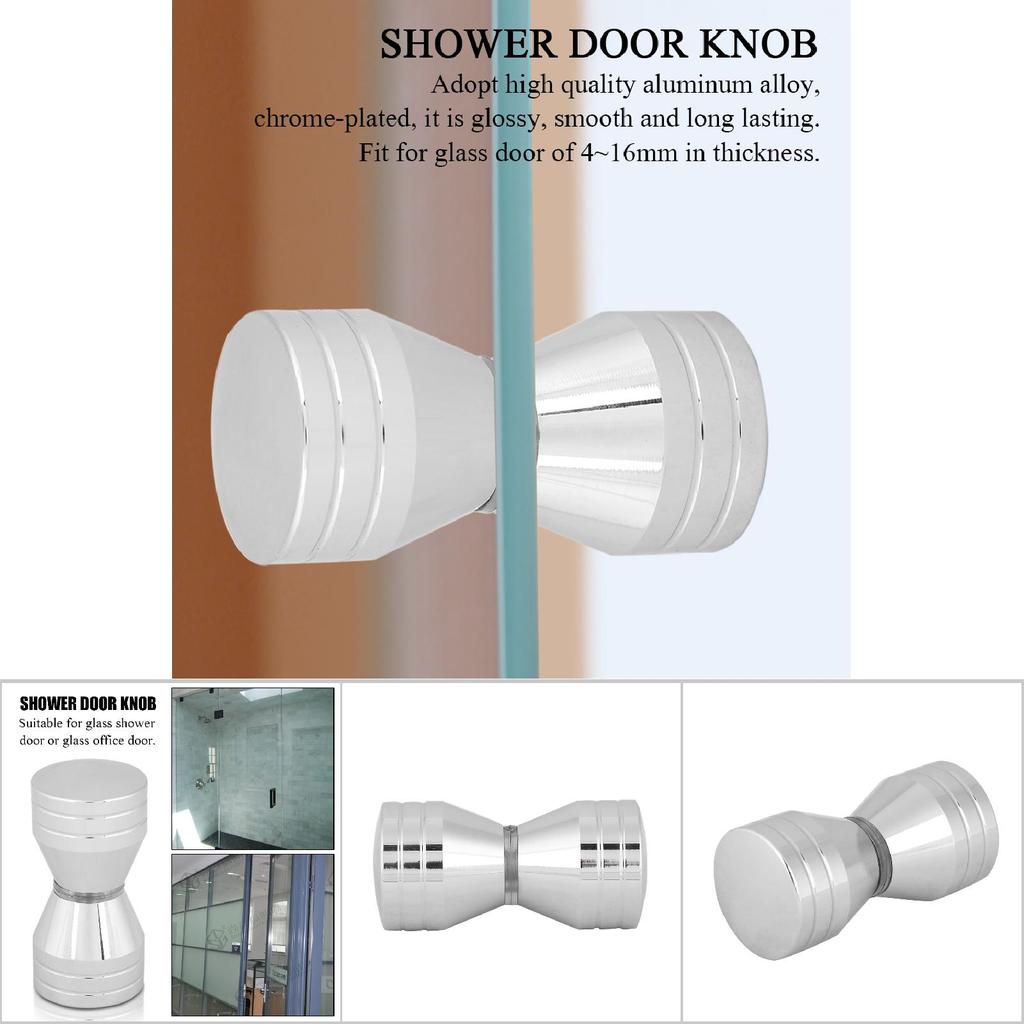 Aluminum Alloy Chrome Plated Pull Handle Knob for Home Bathroom Shower Glass Door Hardware
