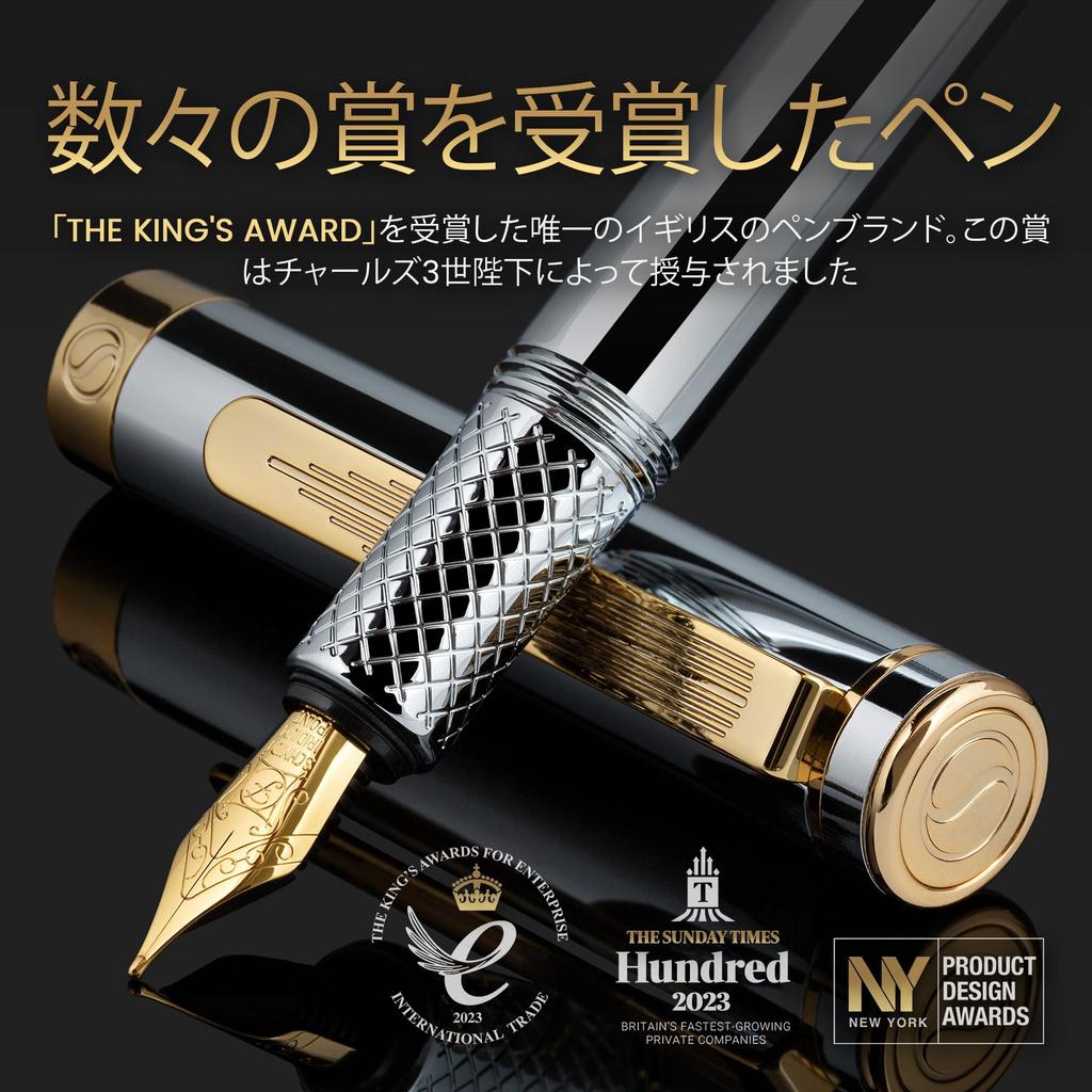 Scriveiner Роскошная EDC перьевая ручка Великолепная тяжелая карманная ручка Покрытие 24K Немецкое перо Schmidt Конвертер Лучшая пишущая ручка Подарочный набор Красивая стильная офисная