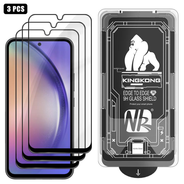 3Pcs Dust-Free 3D Curved Edge HD Tempered Glass Screen Protector For Samsung Galaxy A07, Electroplated Explosion-Proof Screen Film, Easy Install Box