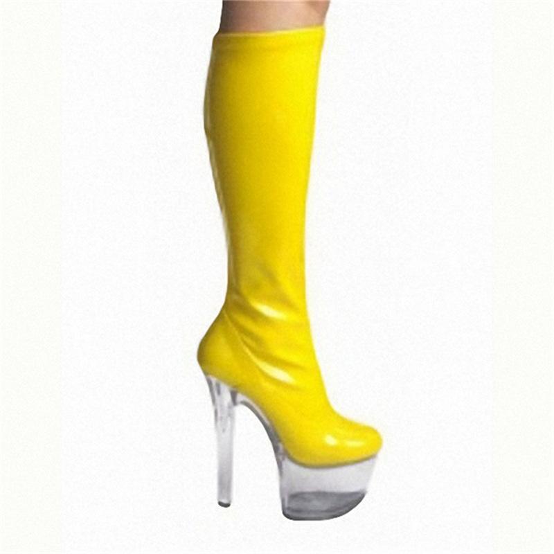 Осень 24 года, самопроверка, высокий цилиндр, круглый каблук, супер высокий каблук, клееная подошва, модные ботинки, черные, 15 см, водонепроницаемые, стол