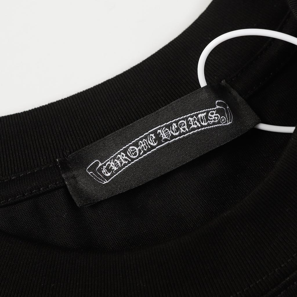 9985 CHROME HEARTS 2025 Летняя новая высококачественная хлопковая футболка с круглым вырезом, свободная, большого размера, для мужчин и женщин, парная футболка