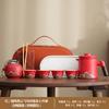 Portable travel tea set, one pot and four cups, small set, simple outdoor kung fu teapot, camping express cup