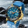 LIGE TOP luxury Men's watches chronograph luminous calendar sports quartz wristwatch fashion business watches for men reloj