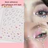 Самоклеящиеся стразы для лица, принадлежности для макияжа, сверкающие нераздражающие праздничные украшения для лица, драгоценные камни для лица и глаз для женщин