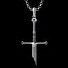 Silver Gothic Warrior Sword Pendant Necklace