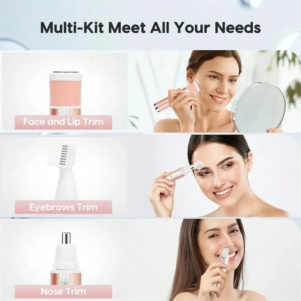 Lady Shavers For Women, 4 In 1 Face Shavers For Women, Rechargeable Face Hair Remover For Women, Electric Shaver For Women