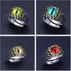925 Silver Ring Python Eye Snake Eye Demon Eye Ring Opening Adjustable Ring Personality Retro Handmade Ring