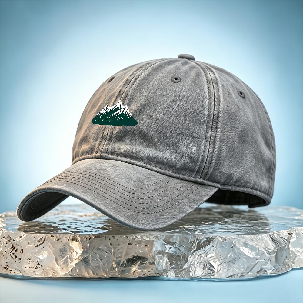 Snowy Mountain Range Washed Baseball Cap Unisex Dad Hat Outdoor Casual Wear