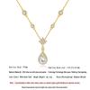 S925 Sterling Silver Dainty Bezel-Set Teardrop Moissanite Pendant Necklace Anti-tarnish Hypoallergenic Elegant Korean Style