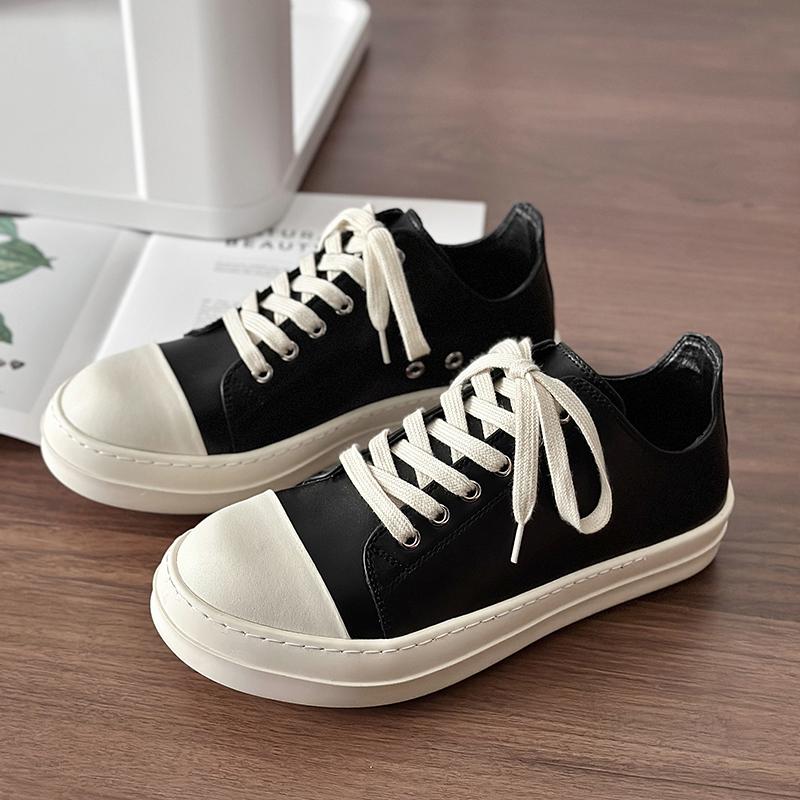 Модные Роскошные Мужские Кроссовки на Толстой Подошве для Активного Отдыха из Натуральной Кожи, Нескользящая Обувь для Пеших Прогулок, Брендовые Высококачественные Кроссовки на Шнуровке для Скейтбординга для Мужчин