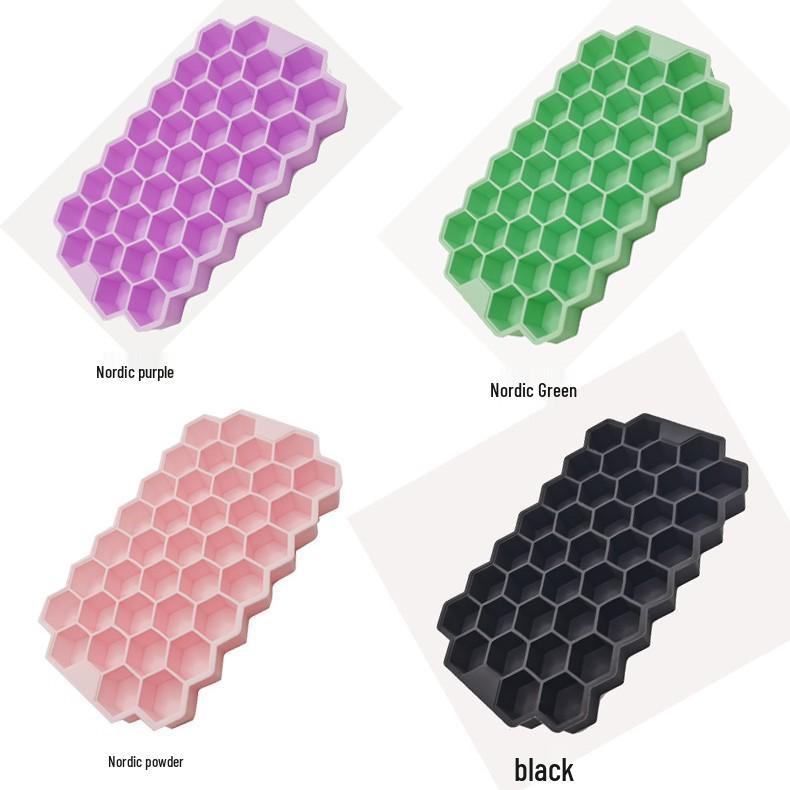 37-Cell Silicone Honeycomb Ice Cube Tray with Lid, Easy-Release DIY Mold