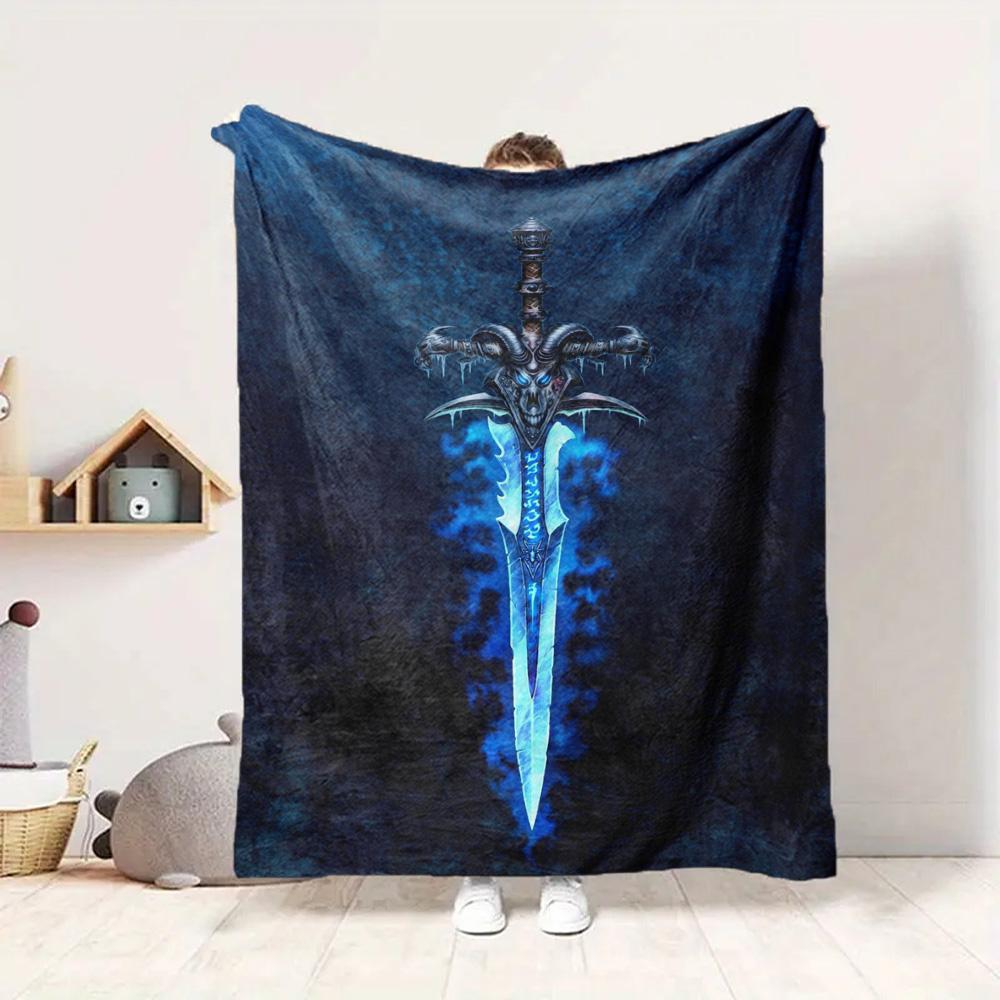 Sword Ice Flannel Blanket Throw Blanket Soft Warm Sofa Bed Camping Car home Decor Unique Christmas Gift C9302246