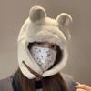 Мягкая Пушистая Шапка с Защитой Ушей Медвежьи Ушки Наушники Шапка Модная Теплая Шапка Женская Мужская