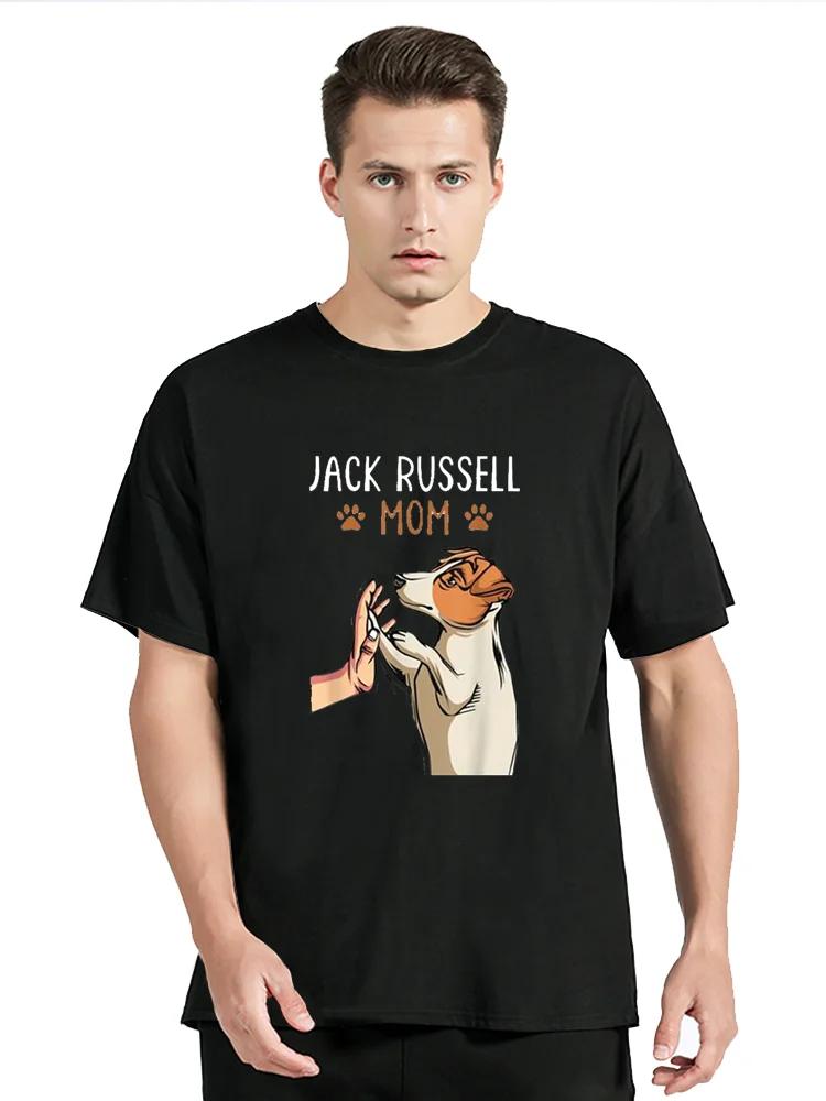 Jack Russell Terrier Mom Cute Dog Mama Funny Print T-Shirt Cotton Tshirt Fashion Casual Streetwear Graphic T Shirts Unisex