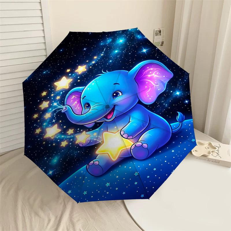 1PC Elephant Umbrella-8-Rib Reinforced, Automatic Open, Lightweight & Durable, Fashion Accessory for Outdoor, J0379
