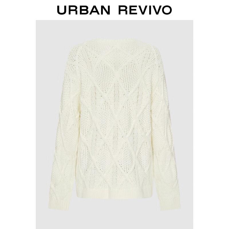 UR Women's Autumn 3D Floral Diamond Knit Sweater