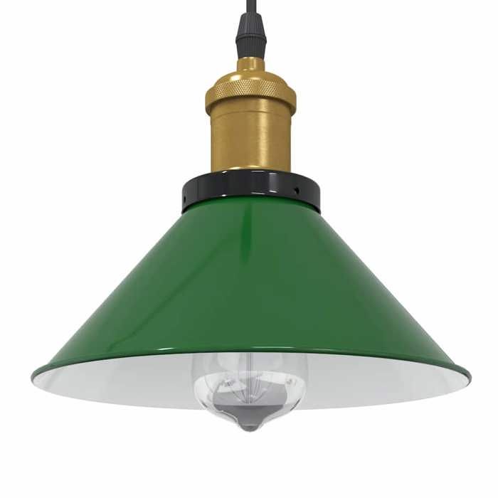 VidaXL Height-Adjustable Pendant Lamp E27 Glossy Green Ø 22cm Metal, Hanging Lighting, Kitchen Pendant Lighting, 4103445