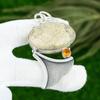 Sterling Silver Fossil Coral Gemstone Honey Topaz Wife Ethnic Pendant Jewelry