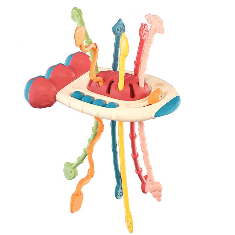 Детские игрушки Монтессори для развития детей 1, 2, 3 лет, силиконовые игрушки для прорезывания зубов, сенсорные игрушки на веревочке для детей, подарок 6, 12 месяцев