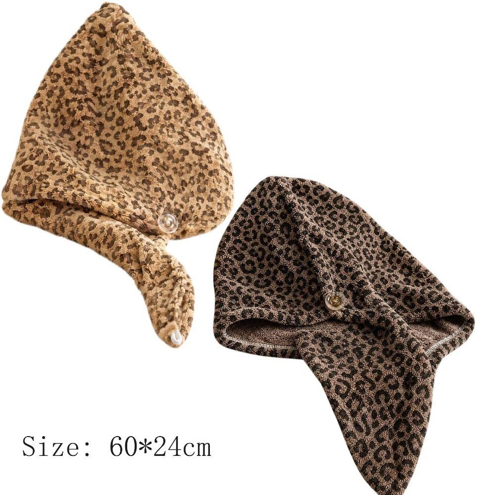 Absorbent Dry Hair Caps Leopard Print Dry Hair Towel New Hair Drying Cap Hair