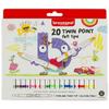 Bruynzeel Double-tip Felt Pen Kids TWIN POINT, Case of 20 0.000000 Black