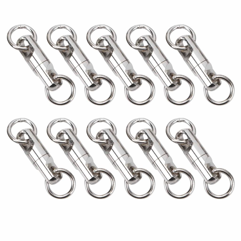 10 Pcs 3.5mm Ball Bearing Rotate Connector Stainless Steel Fishing Ball Bearing Rotate Connector for Fishing