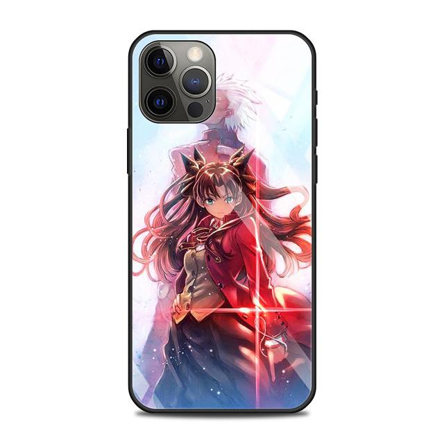Tempered Glass Case For Iphone 12 11 Pro Max 14 13 Fundas X Xr Xs Max 8 7 6s Plus Cover Shell Fundas Fate Zero Tohsaka Rin