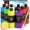 JusArt Acrylic Paint Set of 8 Colors, Large Capacity, 500ML, Acrylic Paint Set, Large Bottle, Safe, Quick Dry, Waterproof, Durable, Art, Art Class,