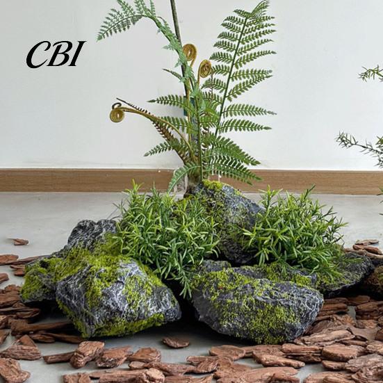 Synthetic Stone with Moss Texture Artificial Rocks for Landscaping, Lightweight Faux Decor Outdoor Durable Foam Rock Pond Garden Backyard, Realistic