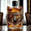 Whiskey Glasses Wolf Sculpture Wine Cup Aesthetic Collectible Wolf Themed Glass Bottle For Cocktail Whiskey Outdoor Tableware