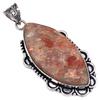 Pendant Sunstone Drusy Gemstone Gift For Her Silver Jewelry 2.25"