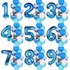 Boys Girls First Birthday Balloons 12pcs Pink Blue Number Birthday Decoration 1, 2, 3, 4, 5, 6, 7, 8, 9 Years