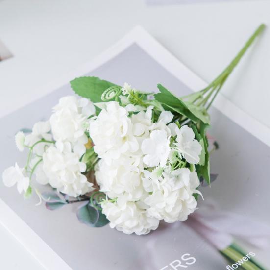 Красивые искусственные цветы гортензии, устойчивые к выцветанию, компактные, свежие, сохраняющие свежесть