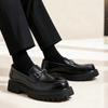 Fashion Classic Thick Sole Men'S Penny Loafers Slip-On Business Dress Shoes For Gentleman Metal Buckle Formal Party Black Shoes