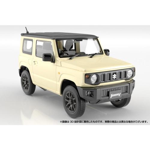 Aoshima Bunka Kyozai 1/24 Scale Rakupla Snap Car Series No.03-CI JB64 Jimny 2018 Chiffon Ivory Metallic Pre-Colored Plastic Model Kit (Car)