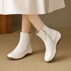 2024 New Autumn Winter British Style Platform Women's Boots Casual Simple Side Zipper Round Toe Wedge Ankle Boots